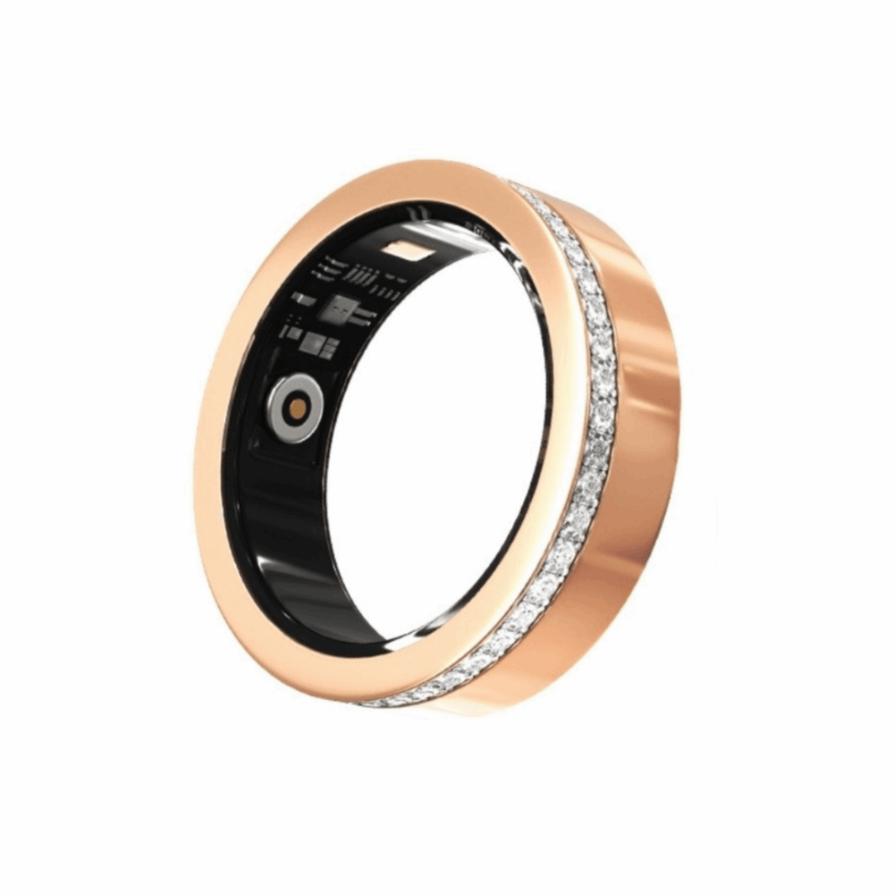 Smart Ring Health Tracker Blood Oxygen - Diamant-Smart-Ring Diamantbesetzter Ring mit Mehrfach-Sportmodus Gesundheits-Tracker