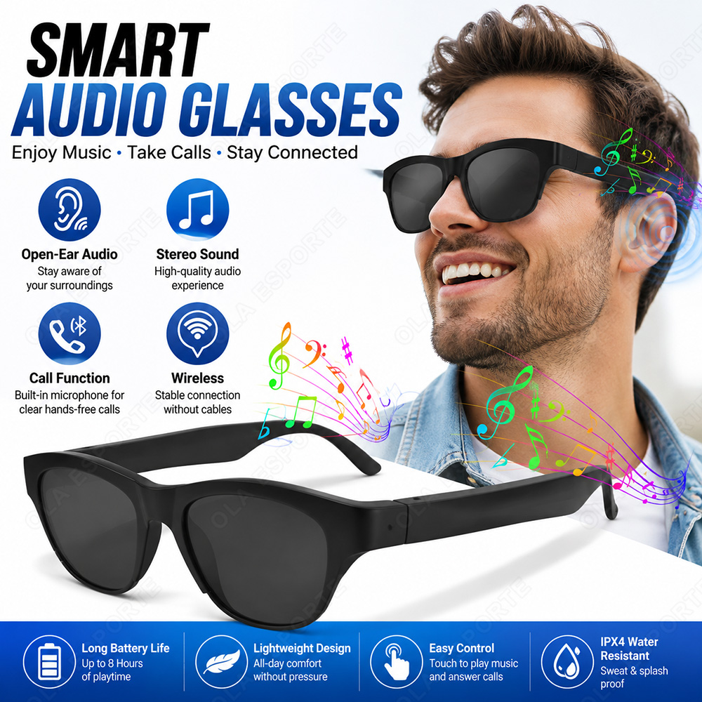 Smart Audio Glasses Touch Control - Intelligente Audio-Brille Bluetooth 5.3 Touch-Steuerung Musikwiedergabe