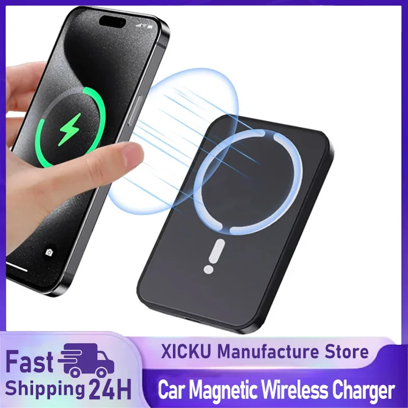 Smart Glasses Magnetic Charging Cable - Magnetisches kabelloses Auto-Ladegerät für Lüftungsschlitze, GPS-Handyhalterung