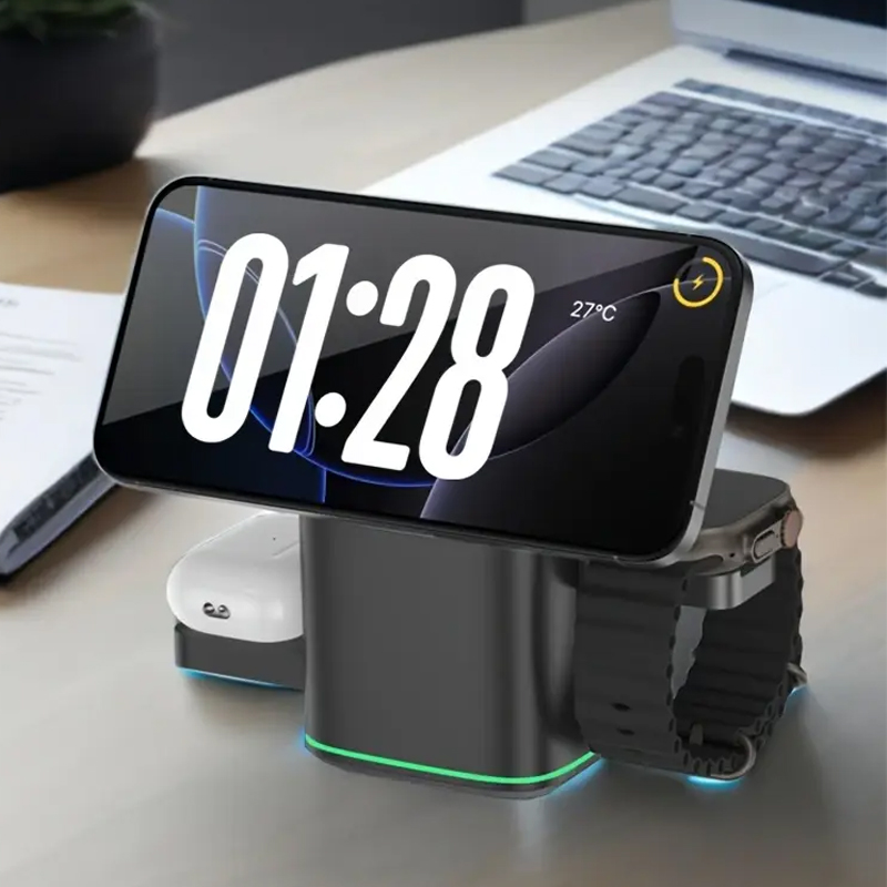 Smart Glasses Magnetic Charging Cable - 3-in-1 Kabellose Ladestation für Apple 15W