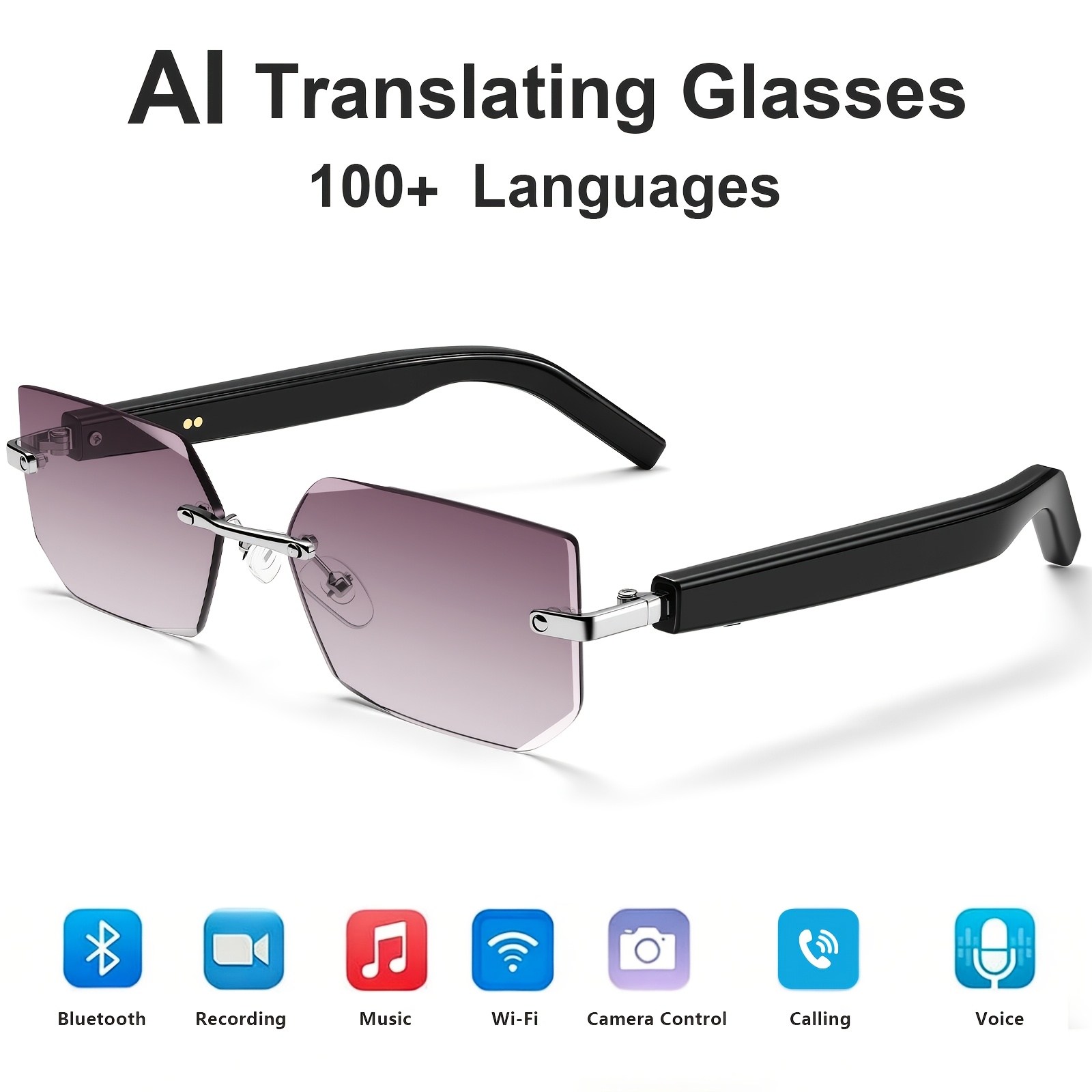 Smart Sunglasses Open Ear Music Calls - Stilvolle Bluetooth-Sonnenbrille, Paar-Sonnenbrille, photochrome Gläser, Open-Ear-Design,