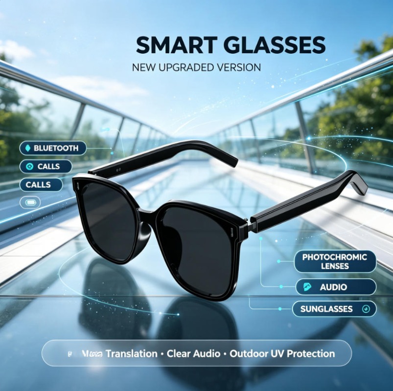 Photochromic Smart Sunglasses Audio - M10C Smarte Bluetooth-Brille Photochrome Sonnenbrille Audio