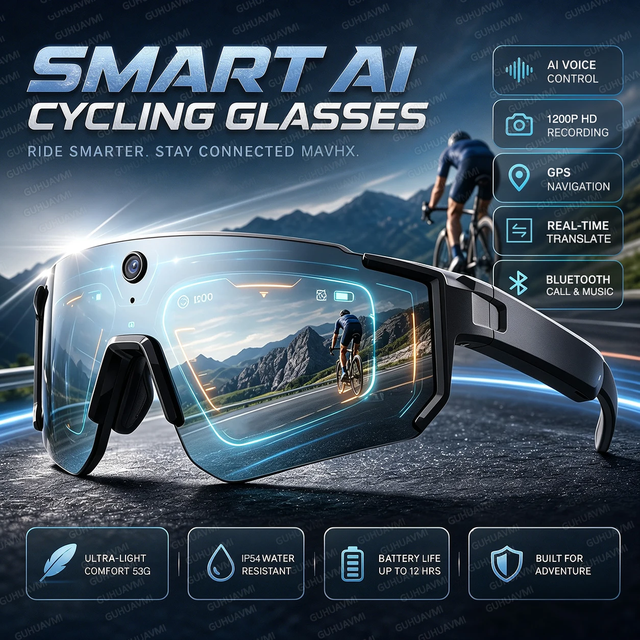 Smart Glasses Camera Video Recording 1080P - Neue KI-Smart-Brille mit Kamera, 1200P Videoaufnahme,