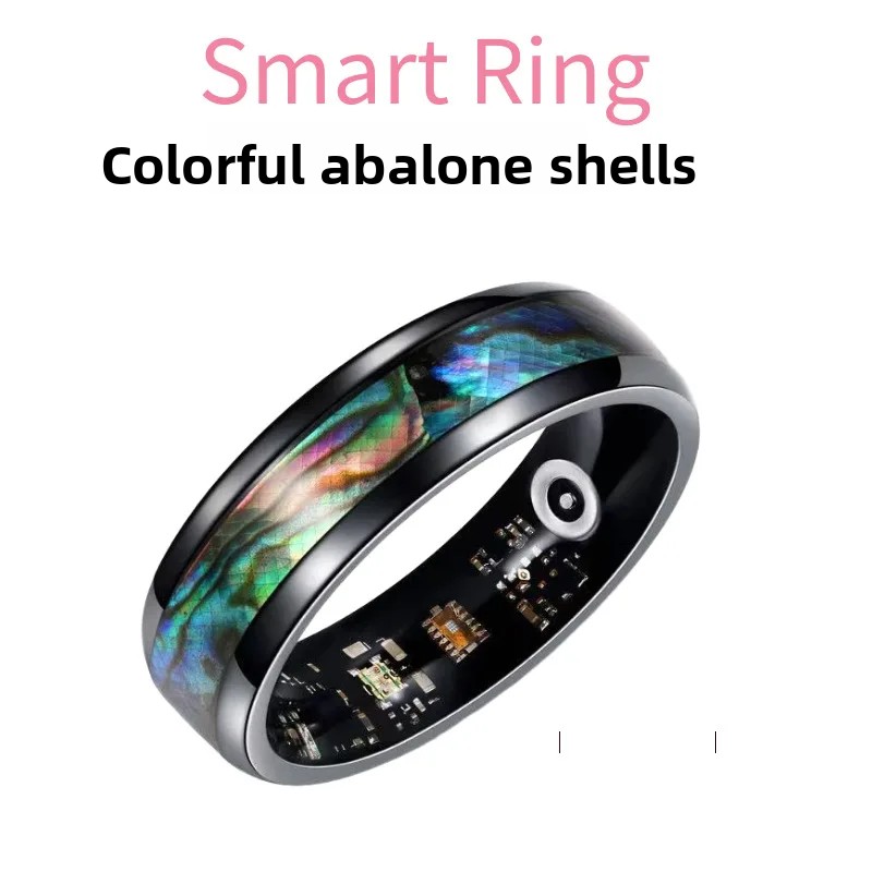 Smart Ring Health Tracker Blood Oxygen - Bunter Abalone-Muschel Smart Ring Fitness-Tracker Herzfrequenz