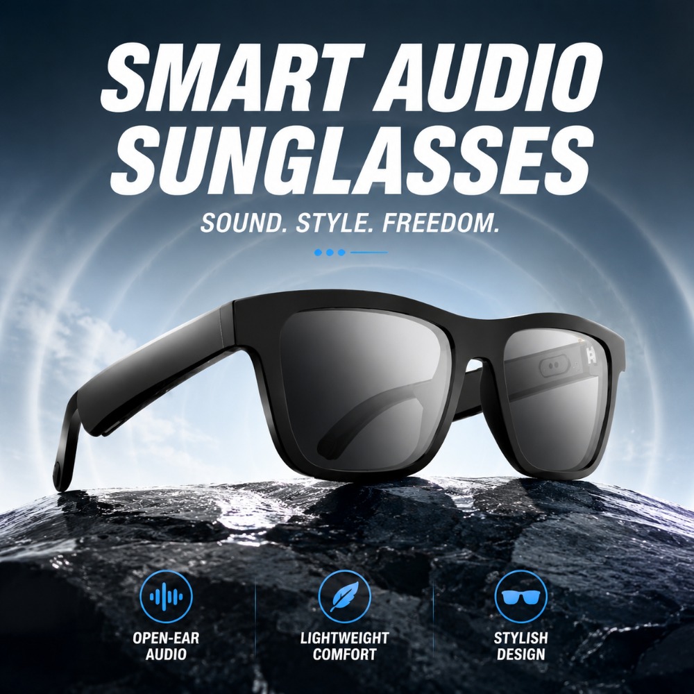 Smart Audio Glasses Touch Control - Intelligente Bluetooth-Sonnenbrille mit Touch-Steuerung, kabellose Audiobrille,