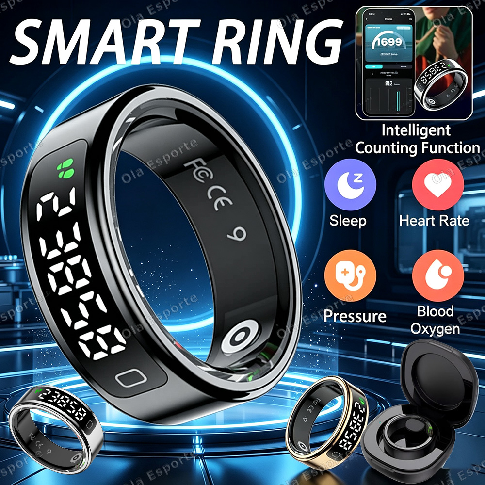 Smart Ring Health Tracker Blood Oxygen - Neuer Smart-Ring mit Ladefunktion, Herzfrequenz- und