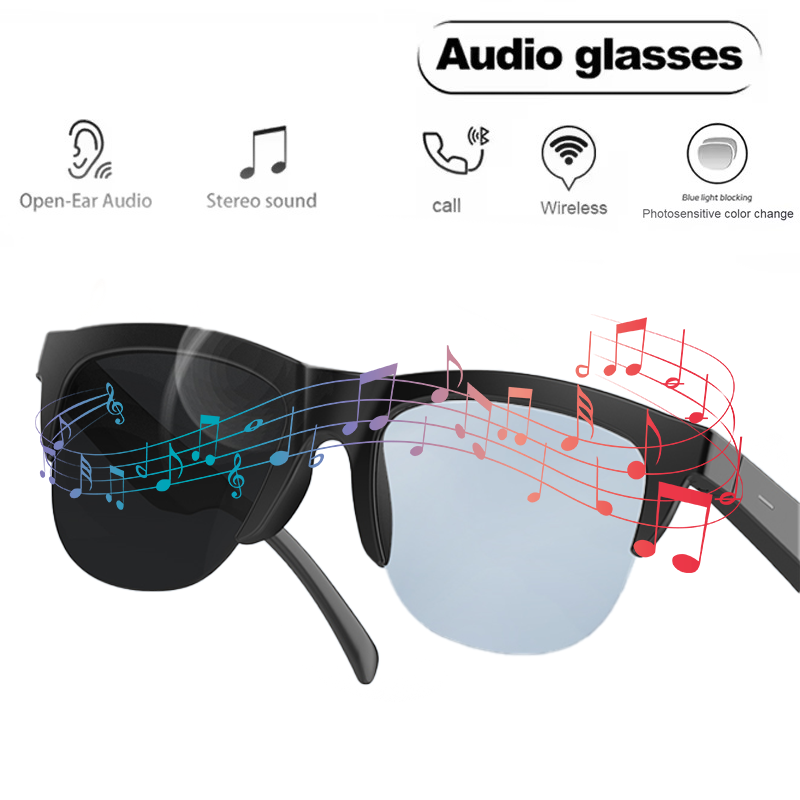 Blue Light Blocking Smart Audio Glasses - Smarte Bluetooth V5.3 Sonnenbrille mit Kopfhörern,