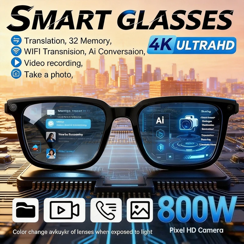 Smart Glasses Camera Video Recording 1080P - AIMB-G1 Max 6K HD KI-Smart-Brille mit