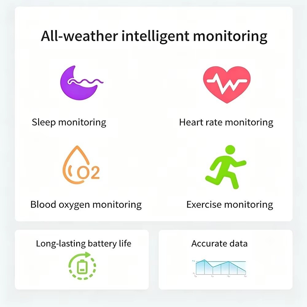 Smart Ring Health Tracker Blood Oxygen - Diamant-Smart-Ring mit Diamanten Besetzter IP68 Wasserdichter