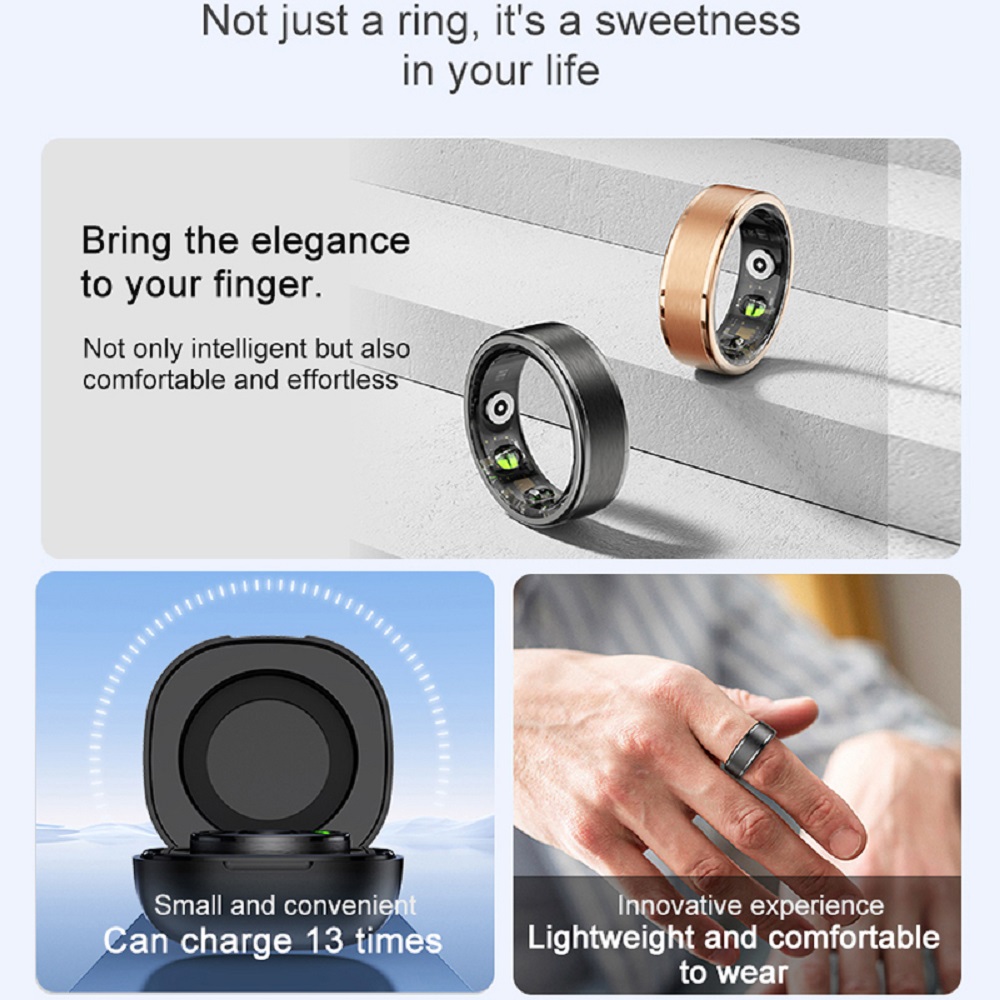 Modischer Smart Ring für Männe – Smart Ring Health Tracker Blood Oxygen Bewertung und Preis