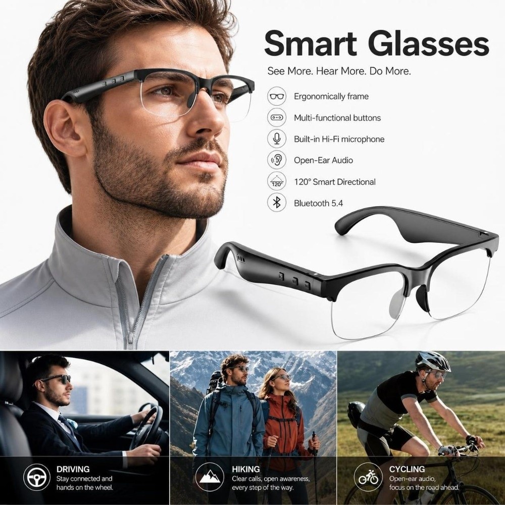 Kabellose Ohrhörer Smart-Brill – Smart Audio Glasses Touch Control Bewertung und Preis