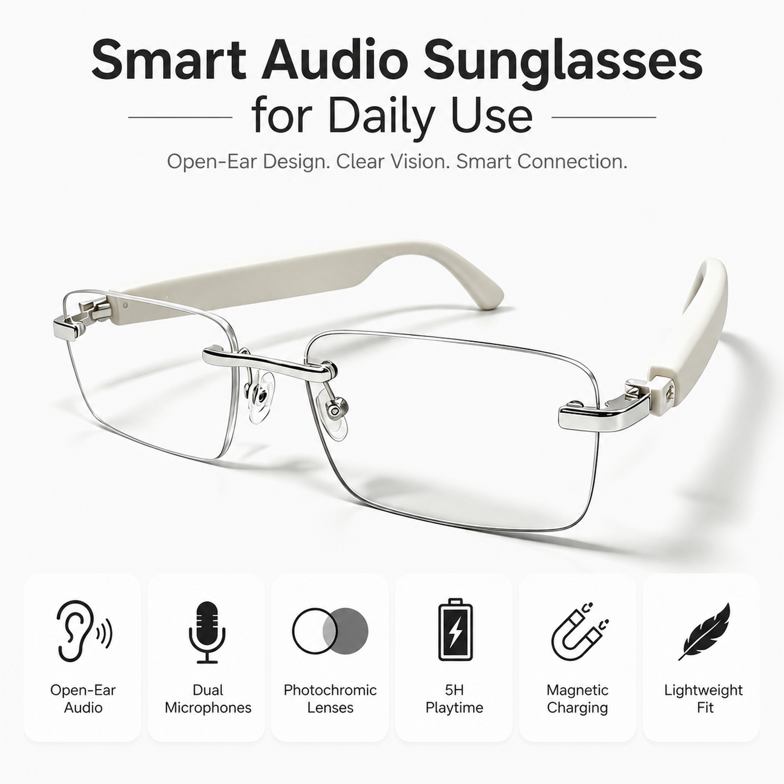 Photochrome Smart-Brille mit v – Photochromic Smart Sunglasses Audio Bewertung und Preis