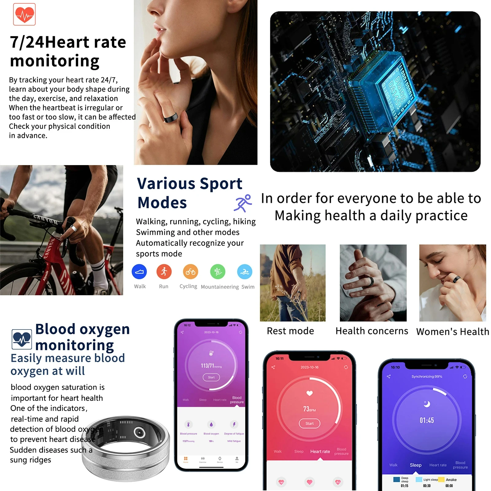HY Digitaler Smart Ring Armban – Smart Ring Health Tracker Blood Oxygen Bewertung und Preis