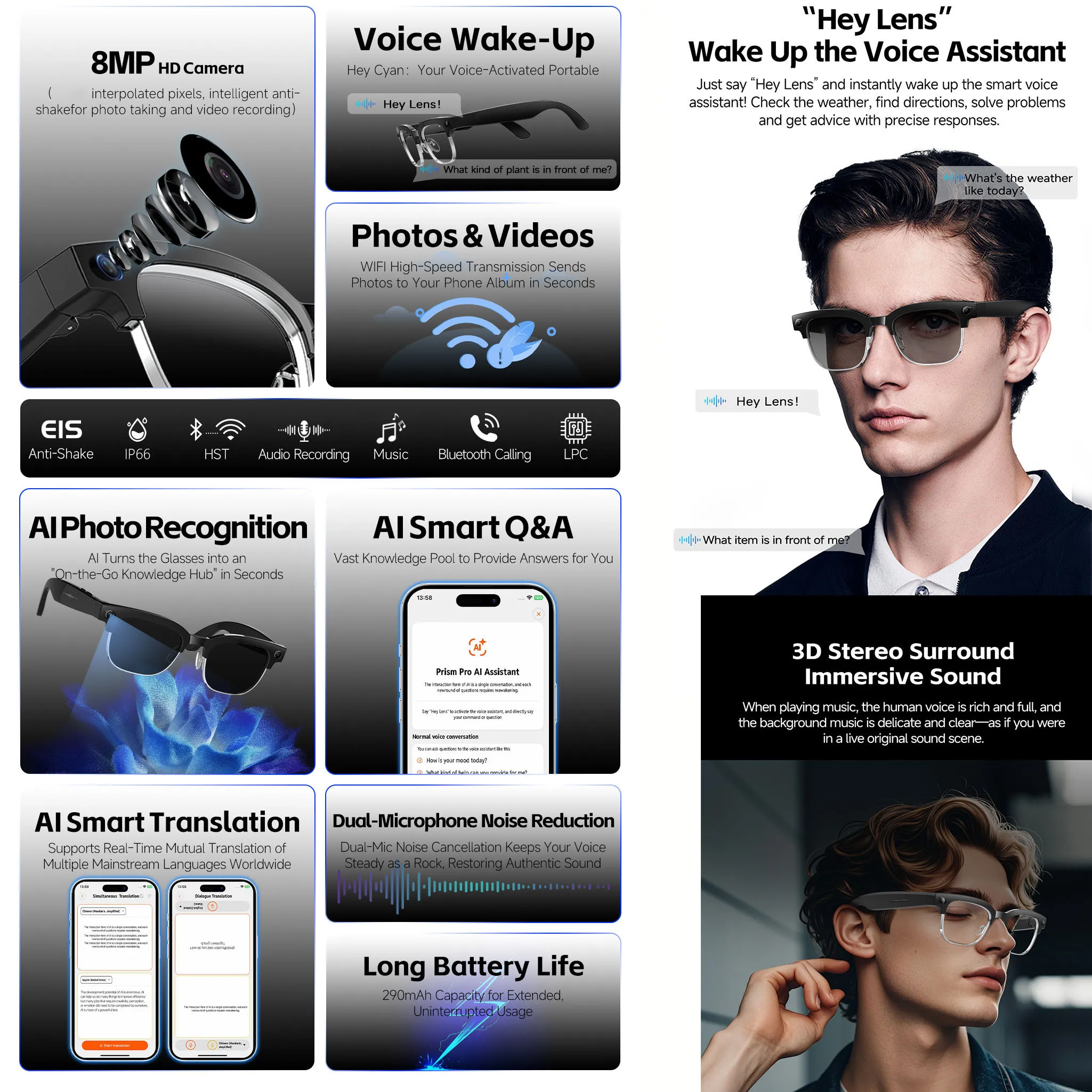 KI-Smart-Brille mit Sprachakti – Smart Audio Glasses Touch Control Bewertung und Preis