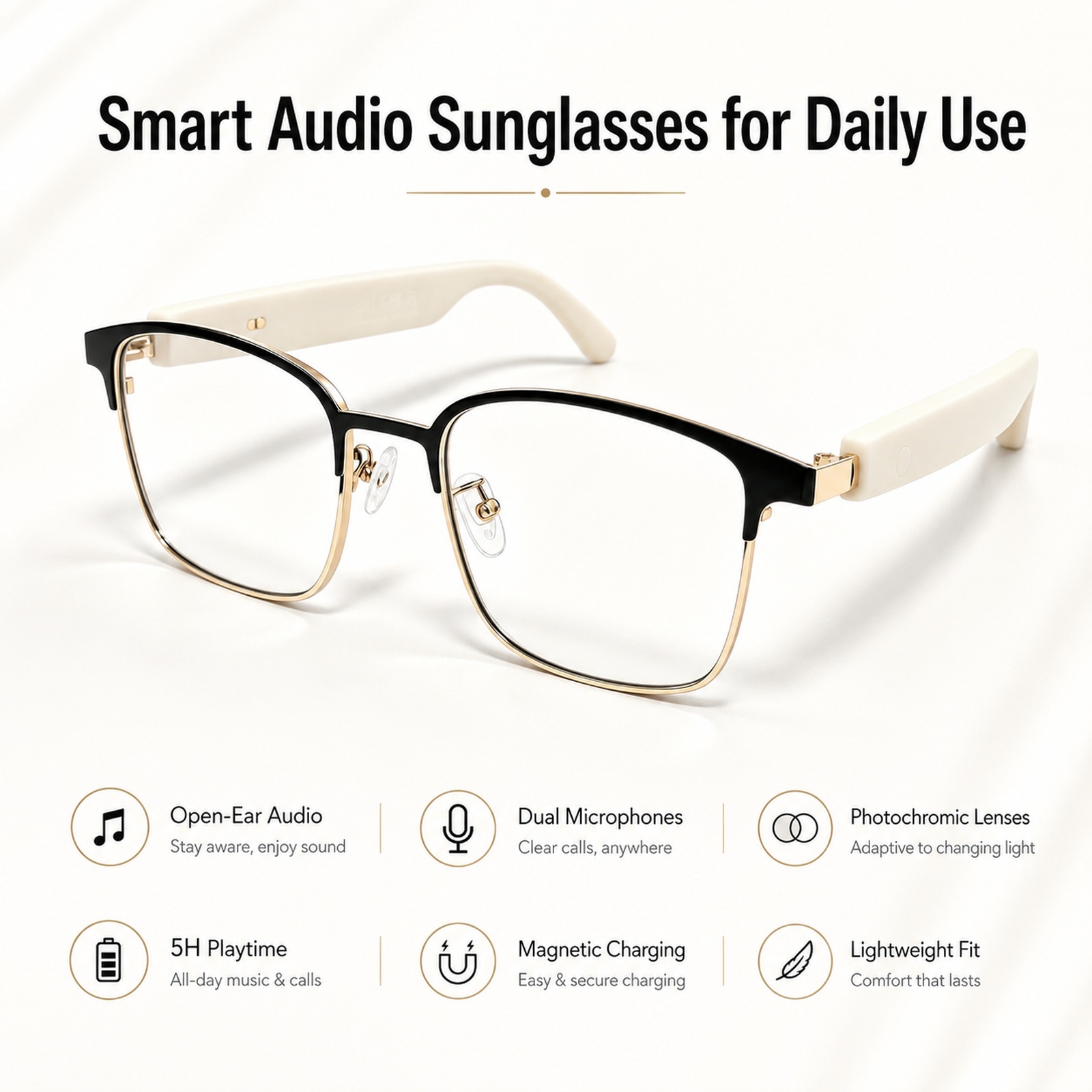 Open-Ear-Bluetooth-Brille für  – Smart Sunglasses Open Ear Music Calls Bewertung und Preis
