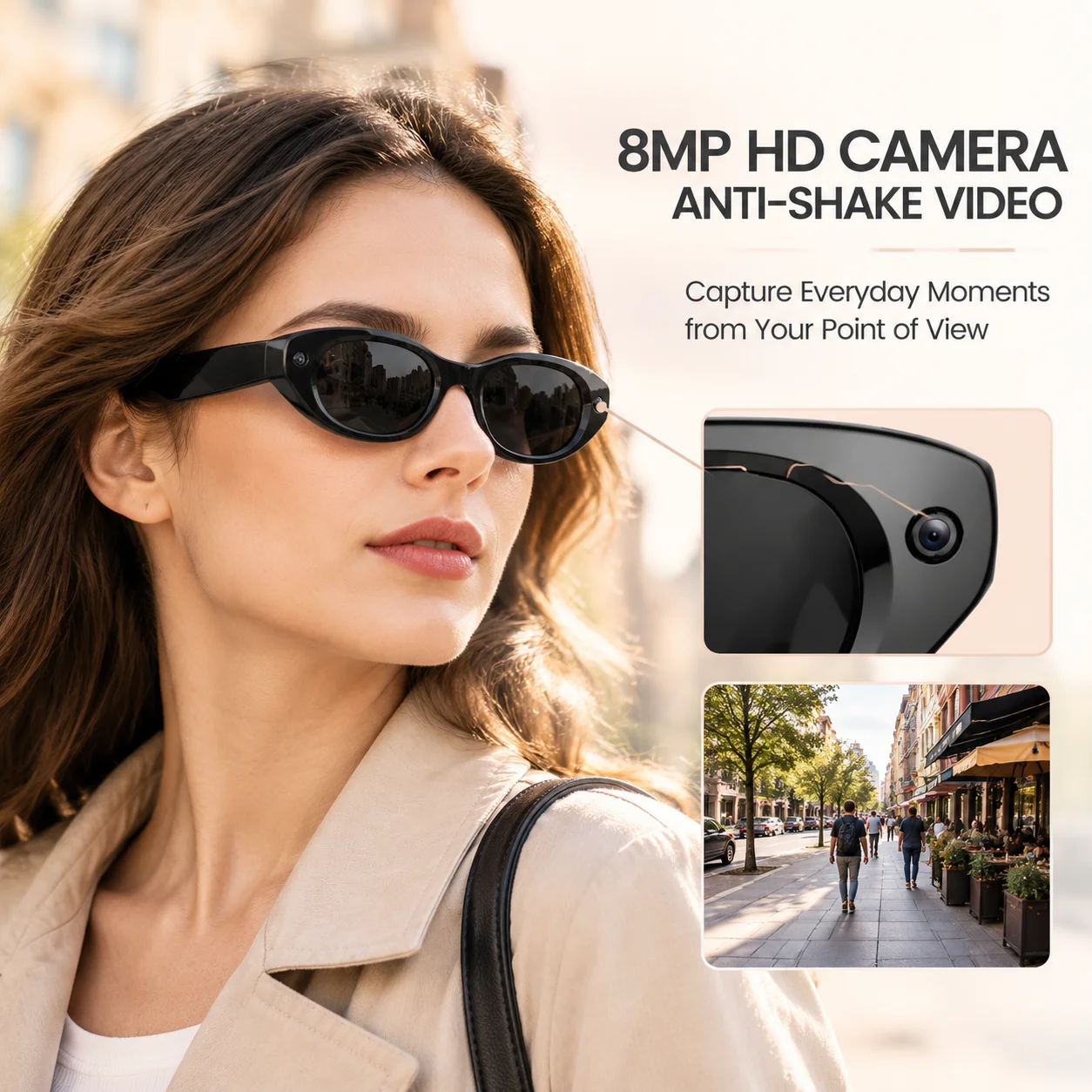 Offene Stereo-Smart-Brille mit – Smart Sunglasses Open Ear Music Calls Bewertung und Preis