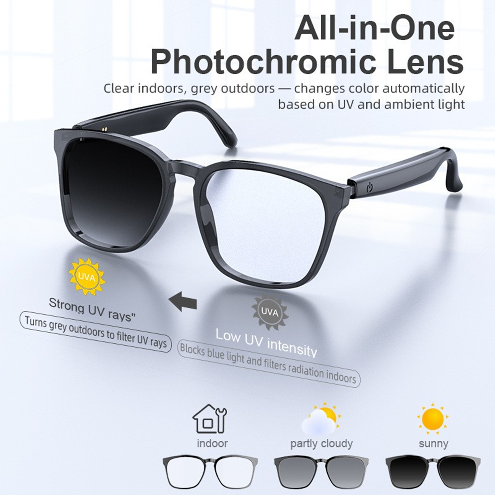 KI-Übersetzer Smart-Brille Blu – Photochromic Smart Sunglasses Audio Bewertung und Preis