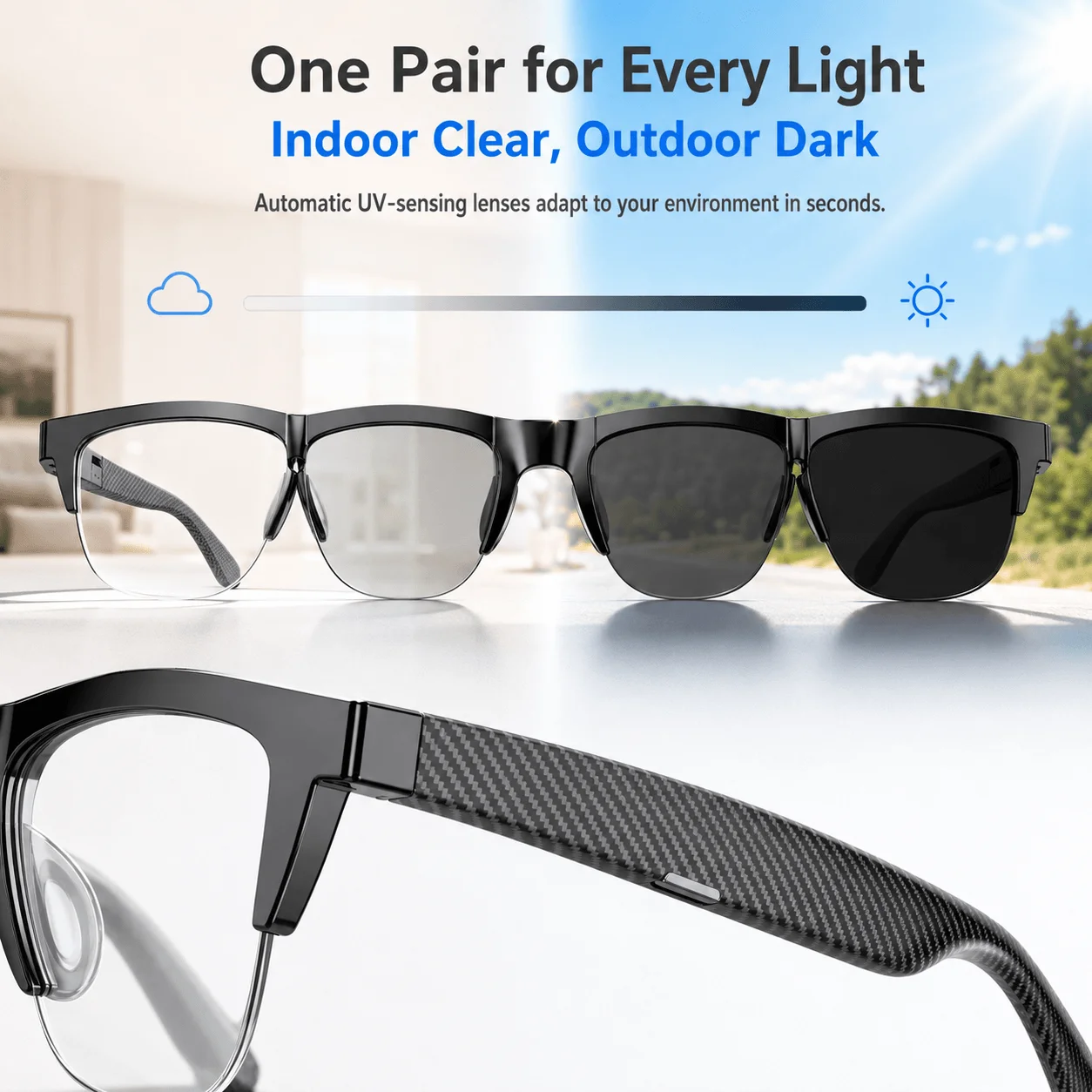 Intelligente Audio-Brille Blue – Photochromic Smart Sunglasses Audio Bewertung und Preis