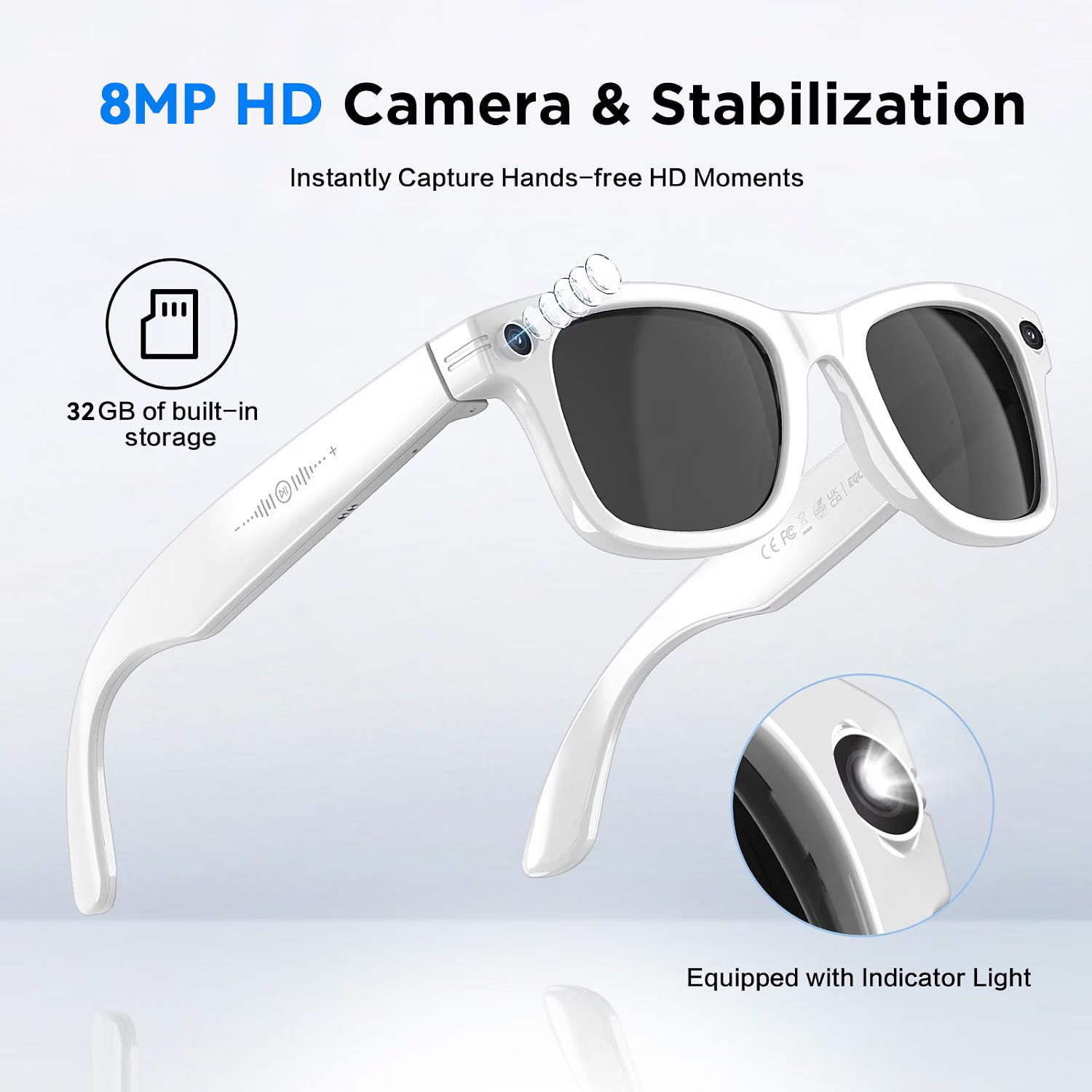 Neue TOP1 Smart 800W Pixel-Kam – Smart Glasses Camera Video Recording 1080P Bewertung und Preis
