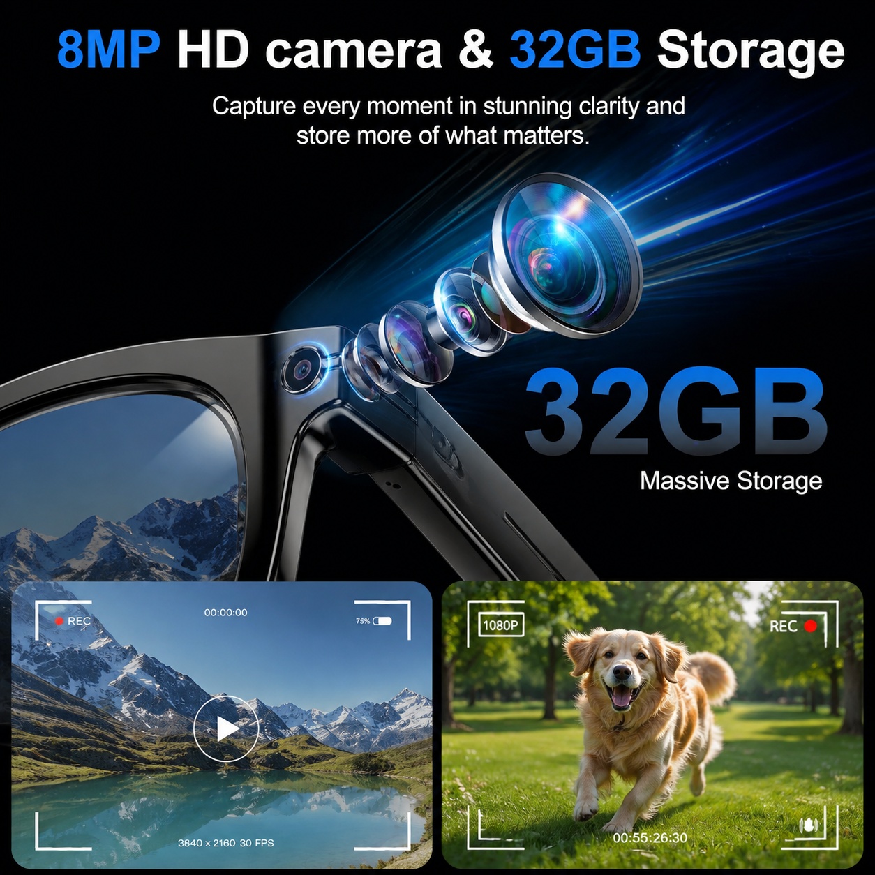 2026 KI-Smart-Brille mit 8MP-K – Smart Glasses Camera Video Recording 1080P Bewertung und Preis