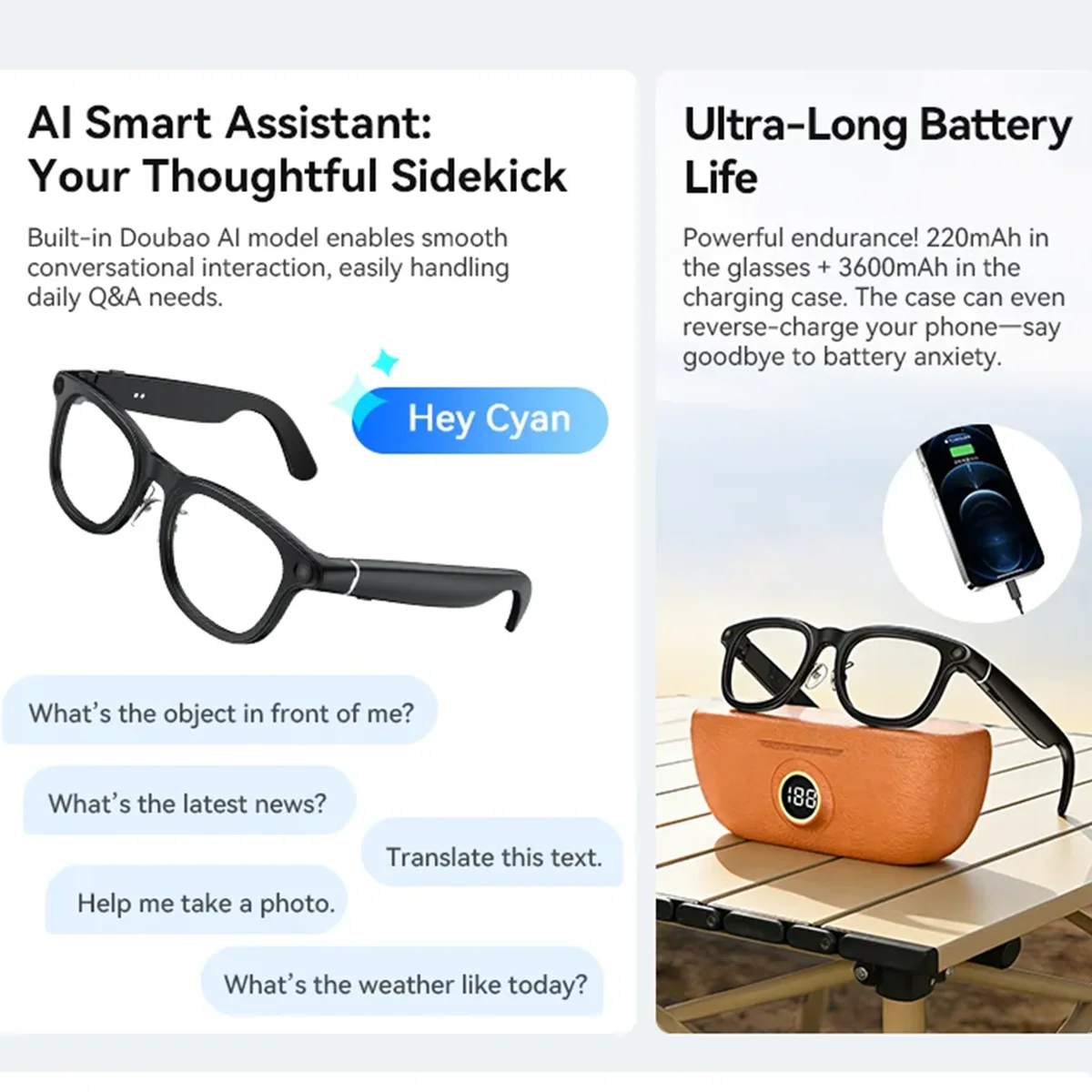 2026 Smarte KI-Brille 4K HD-Ka – Smart Glasses Camera Video Recording 1080P Bewertung und Preis