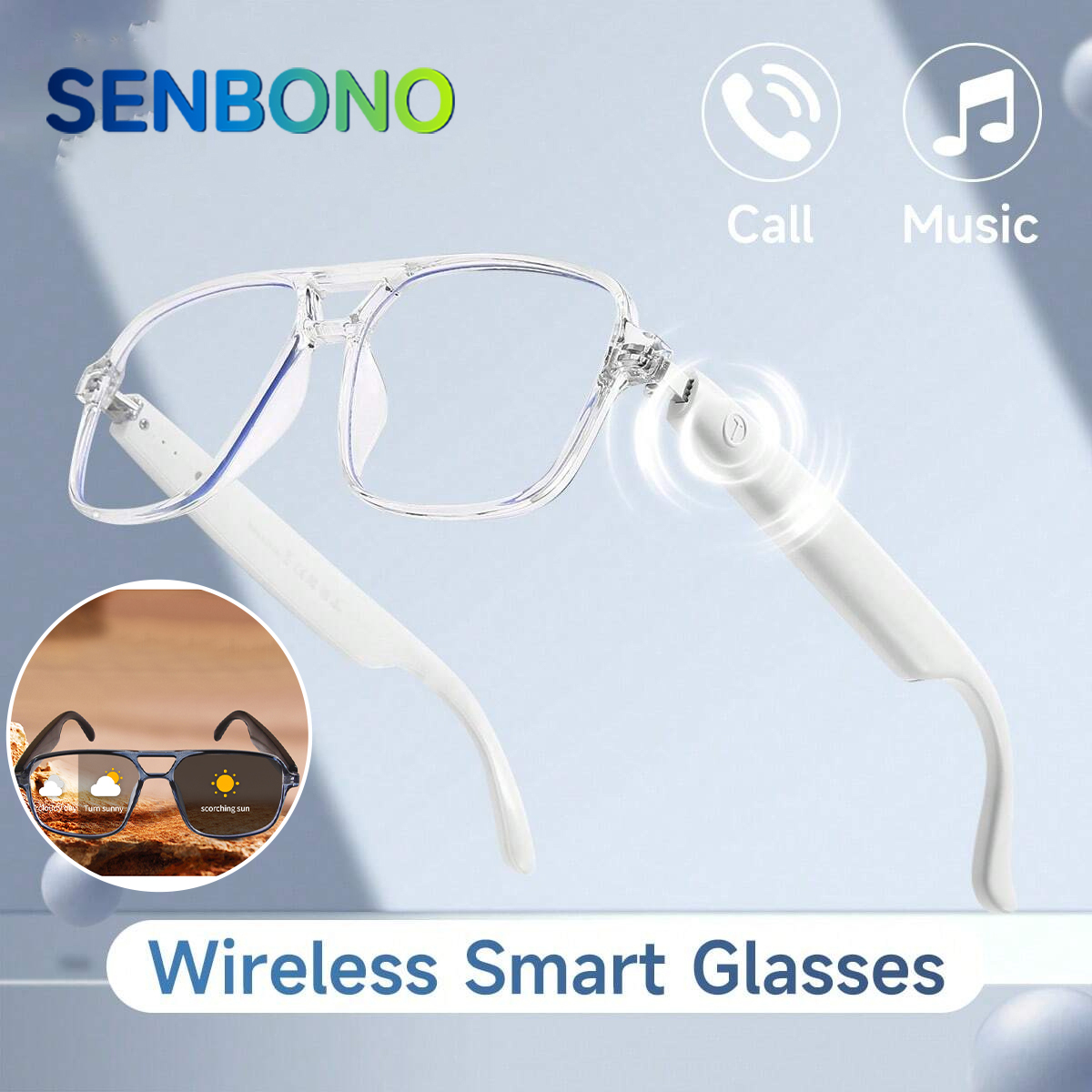 SENBONO Smart Brille Drahtlose – Photochromic Smart Sunglasses Audio Bewertung und Preis